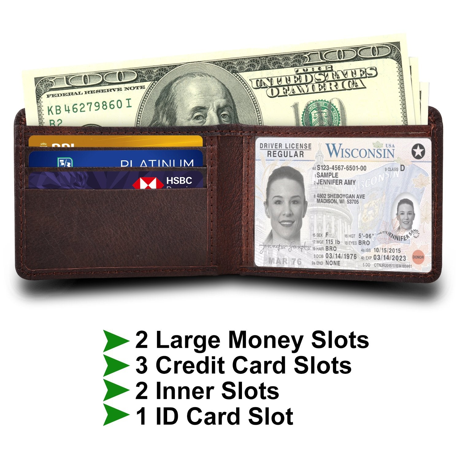 Dollar Size | Ancient Brown | Leather Wallet