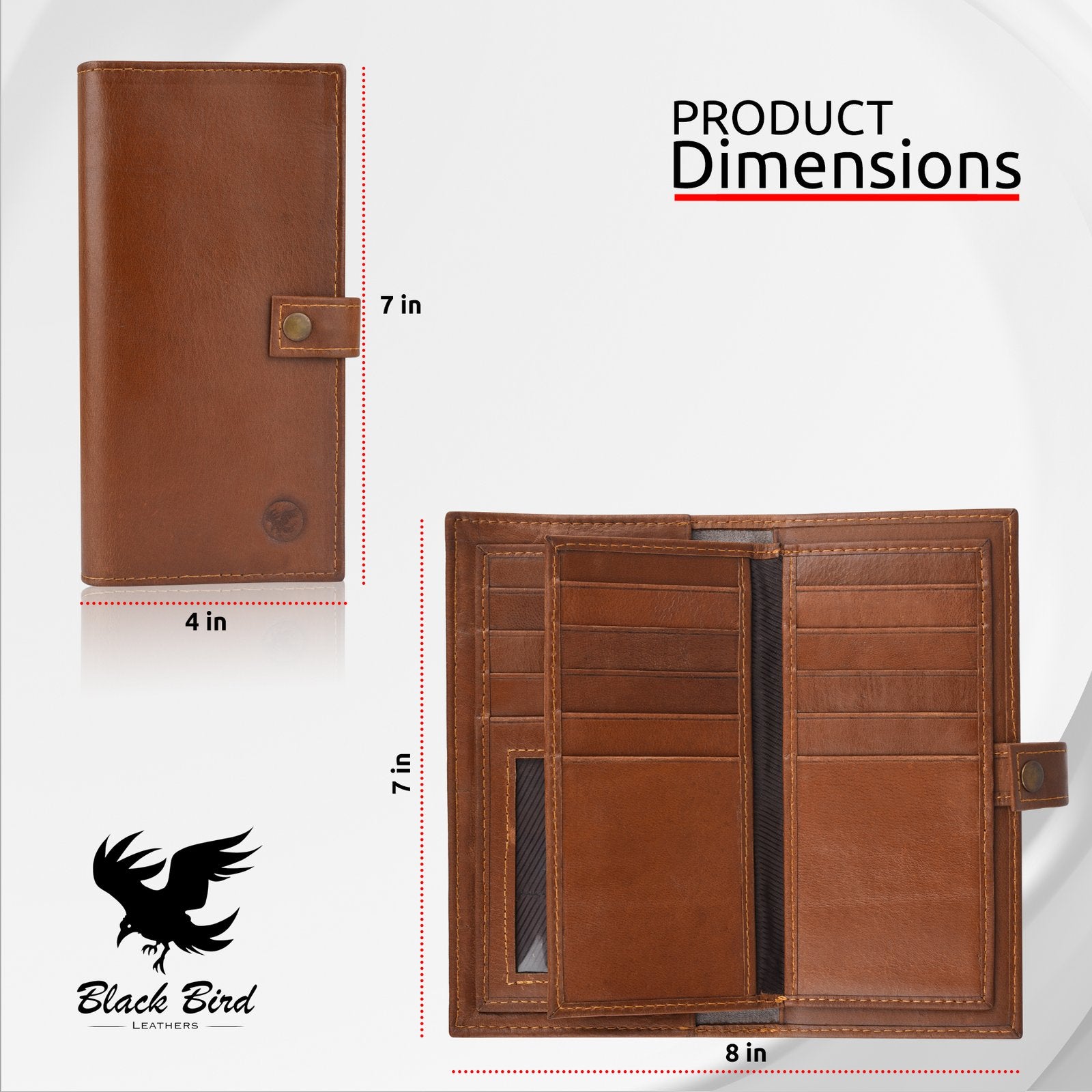 Long Leather Wallet | Mobile Phone Pocket | Brown