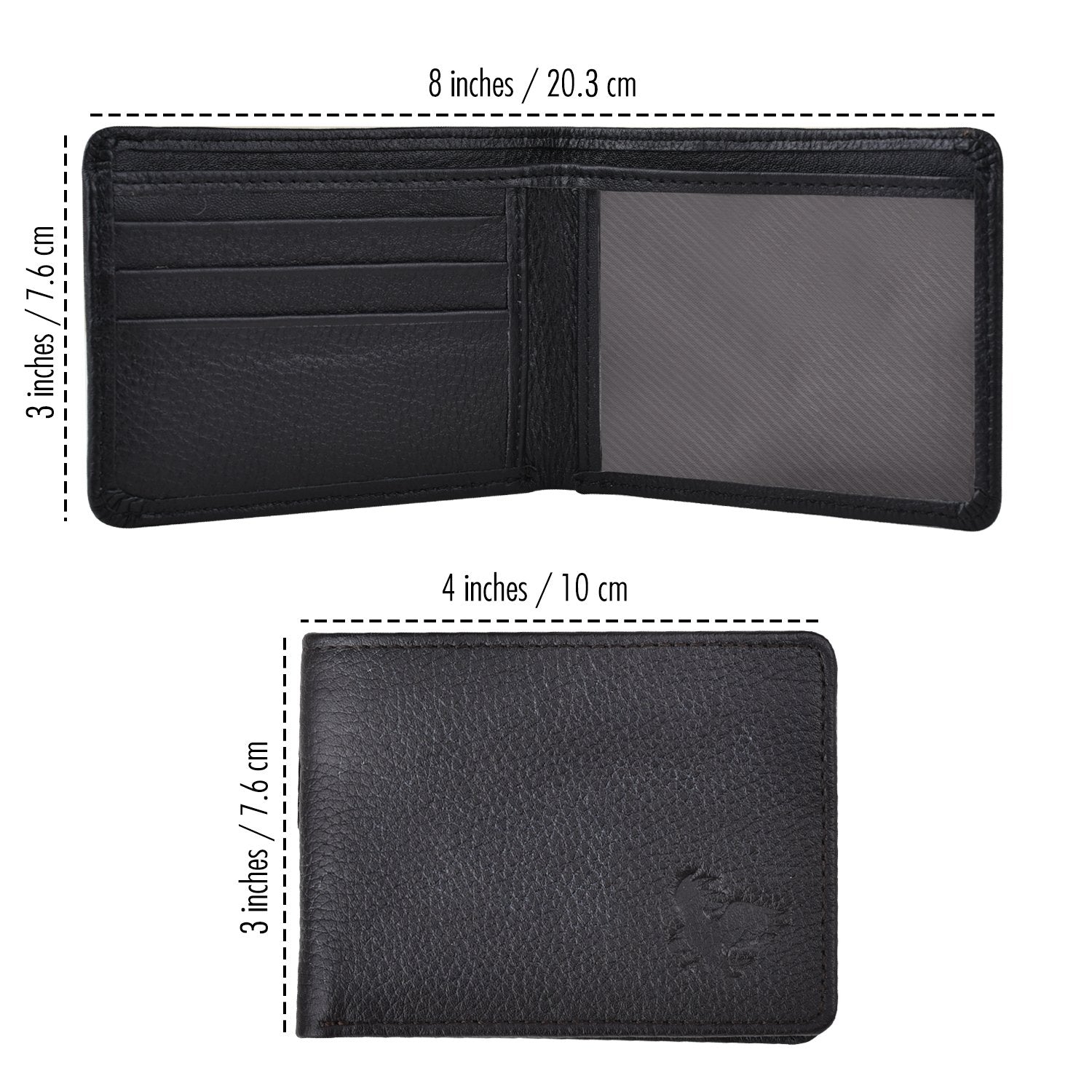 Dollar Size | Black | Leather Wallet