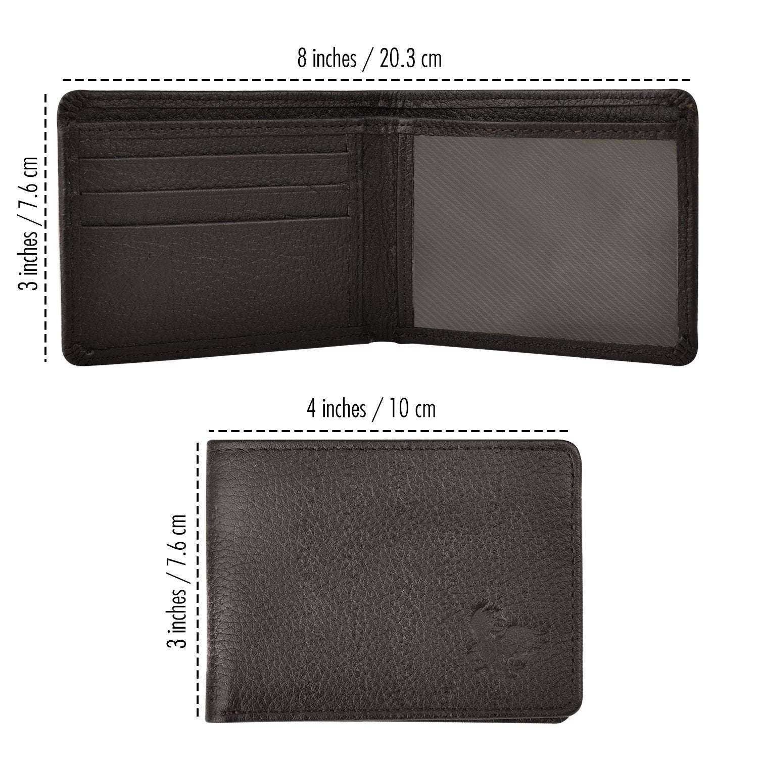 Dollar Size | Chocolate Brown | Leather Wallet