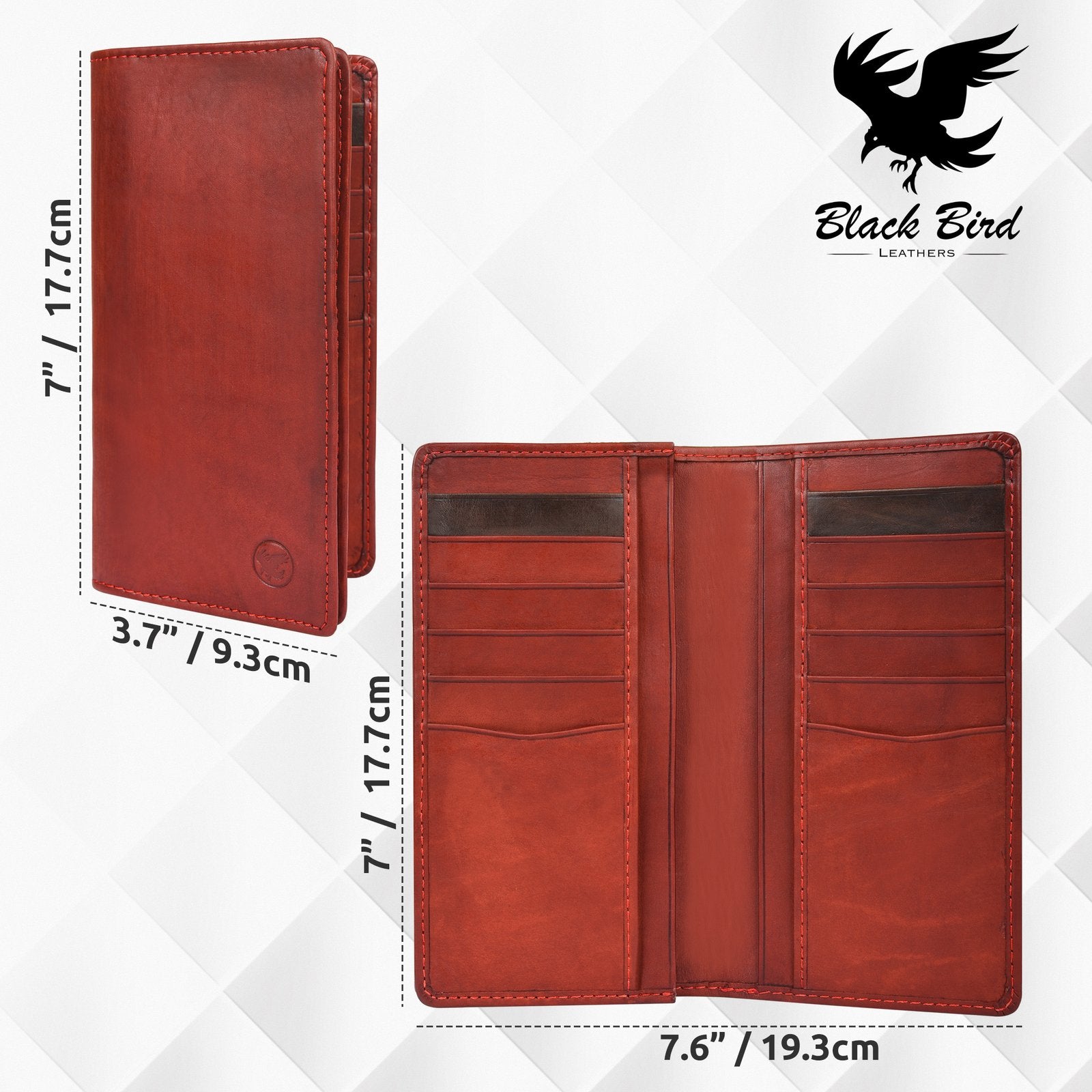 Exotic Red Long Leather Wallet