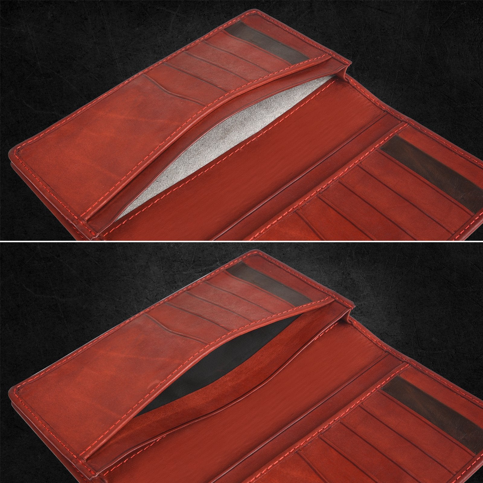 Exotic Red Long Leather Wallet