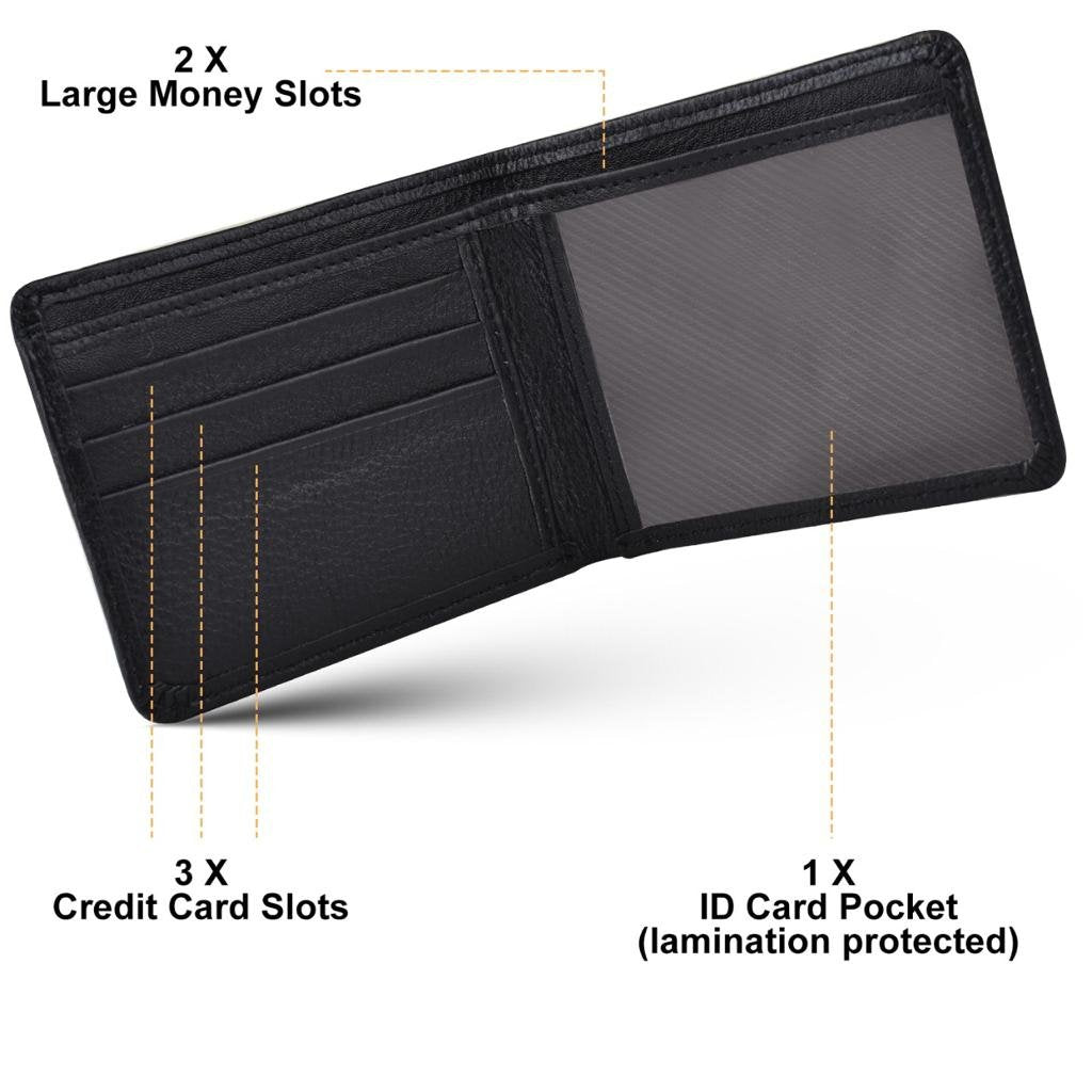 Dollar Size | Black | Leather Wallet