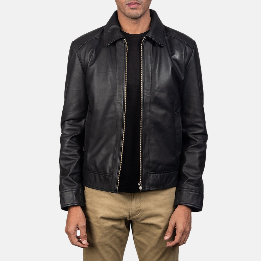 Elegant Black | Biker Leather Jacket | Men
