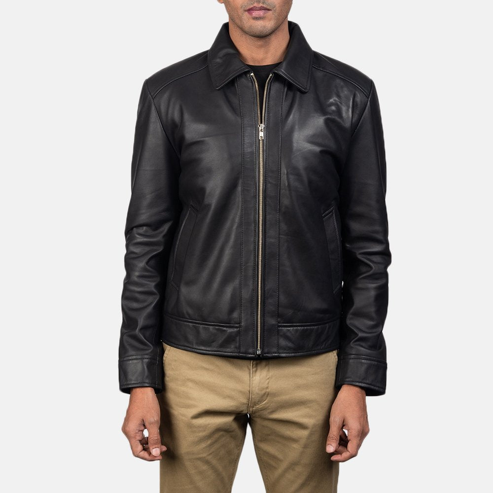 Elegant Black | Biker Leather Jacket | Men