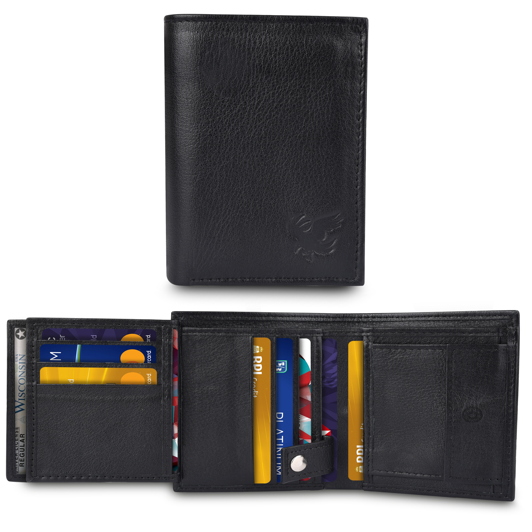 Minimalist & Functional Leather Wallet (Black) | Blackbird Leathers
