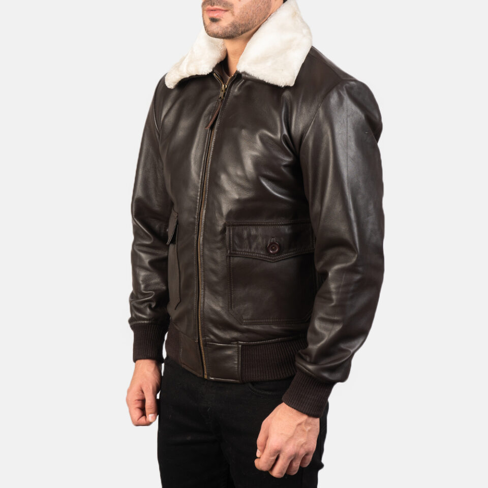 G-1 Brown Leather Bomber Jacket