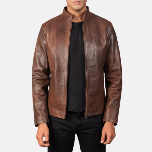 light Brown Leather Biker Jacket