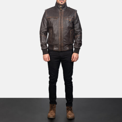 Lazlo Brown Leather Bomber Jackets