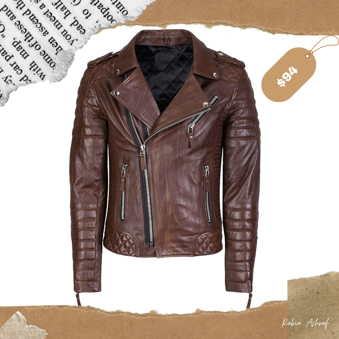 Asymmetrical Zipper Men's Color Block Moto Style Leather Jacket - Jacket  Makers