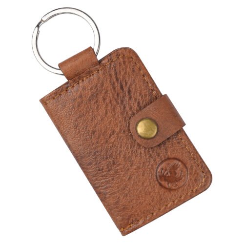 Genuine Leather Key Organizer Pouch | Slim Key Case with Utility Pocket